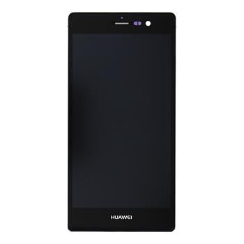 LCD Display + Dotyková Deska + Přední Kryt Huawei P7 Black OEM