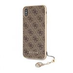 GUHCI65GF4GBR Guess Charms Hard Case 4G Brown pro iPhone XS Max
