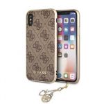 GUHCPXGF4GBR Guess Charms Hard Case 4G Brown pro iPhone X