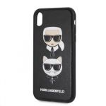 KLHCI61KICKC Karl Lagerfeld Karl and Choupette Hard Case Black pro iPhone XR