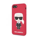 KLHCI8SLFKRE Karl Lagerfeld Full Body Silikonové Pouzdro pro iPhone 7/8/SE2020 Red