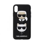 KLHCPXKICKC Karl Lagerfeld Karl and Choupette Hard Case Black pro iPhone X / XS
