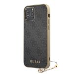 GUHCP12MGF4GGR Guess 4G Charms Zadní Kryt pro iPhone 12 Pro/12 Max Grey