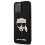 KLHCP12LSLKHBK Karl Lagerfeld Head Silikonový Kryt pro iPhone 12 Pro Max 6.7 Black