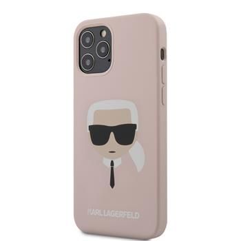 KLHCP12MSLKHLP Karl Lagerfeld Head Silikonový Kryt pro iPhone 12/12 Pro 6.1 Light Pink