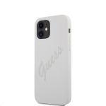 GUHCP12SLSVSBW Guess Silicone Vintage White Script Zadní Kryt pro iPhone 12 mini 5.4 Black