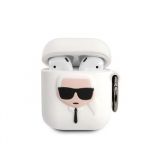 KLACCSILKHWH Karl Lagerfeld Karl Head Pouzdro pro Airpods 1/2 White