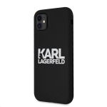 KLHCN61SLKLRBK Karl Lagerfeld Stack White Logo Silikonový Kryt pro iPhone 11 Black
