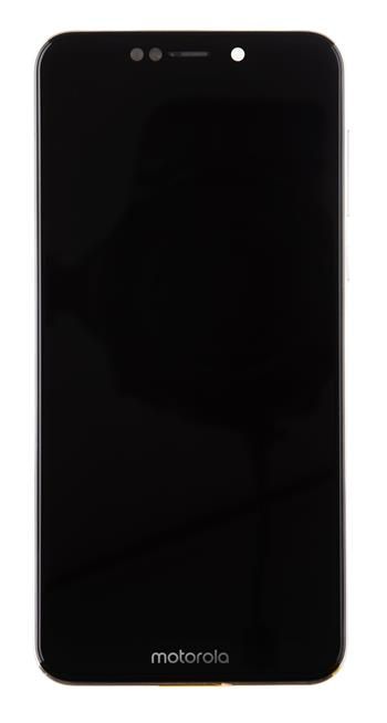 Motorola One LCD Display + Dotyková Deska + Přední Kryt White (Service Pack) - Originál