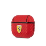 FESA3CARE Ferrari Carbon PC/PU Pouzdro pro Airpods 3 Red