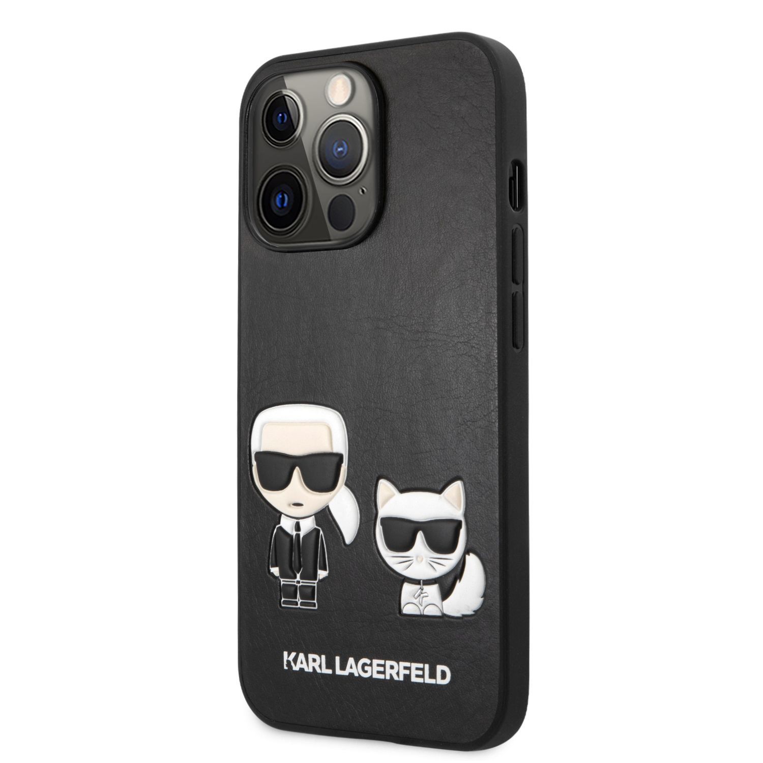 KLHCP13LPCUSKCBK Karl Lagerfeld and Choupette PU Leather Pouzdro pro iPhone 13 Pro Black