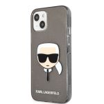 KLHCP13SKHTUGLB Karl Lagerfeld TPU Full Glitter Karl Head Kryt pro iPhone 13 mini Black