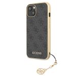 GUHCP13MGF4GGR Guess 4G Charms Zadní Kryt pro iPhone 13 Grey