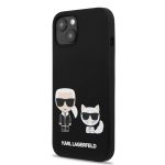 KLHCP13MSSKCK Karl Lagerfeld and Choupette Liquid Silicone Pouzdro pro iPhone 13 Black