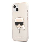 KLHCP13SKHTUGLGO Karl Lagerfeld TPU Full Glitter Karl Head Kryt pro iPhone 13 mini Gold
