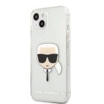KLHCP13SKHTUGLS Karl Lagerfeld TPU Full Glitter Karl Head Kryt pro iPhone 13 mini Silver