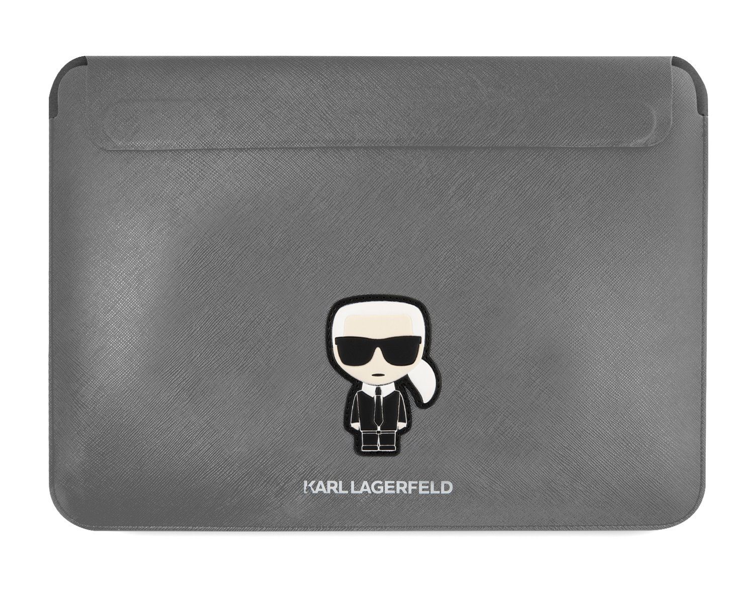 KLCS14PISFG Karl Lagerfeld Saffiano Ikonik Computer Sleeve 13/14" Silver