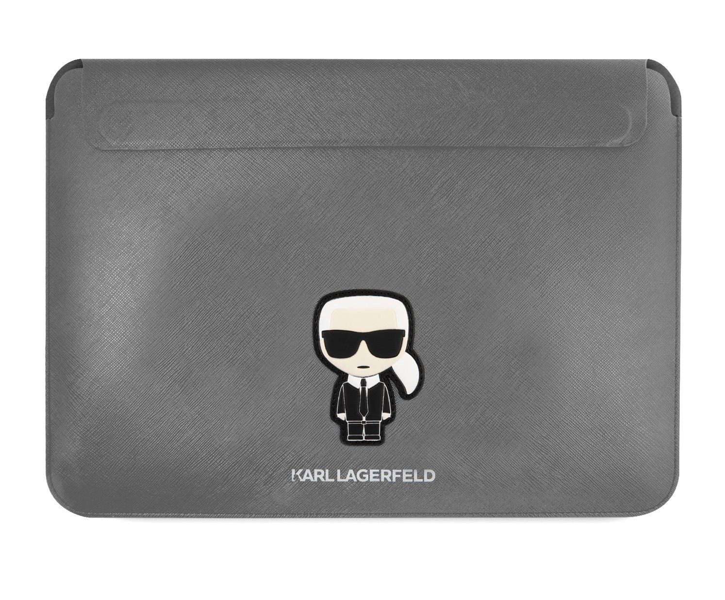KLCS16PISFG Karl Lagerfeld Saffiano Ikonik Computer Sleeve 16" Silver