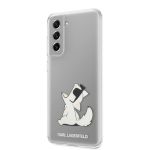KLHCS21FCFNRC Karl Lagerfeld PC/TPU Choupette Eat Zadní Kryt pro Samsung Galaxy S21 FE 5G Transparent