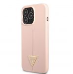 GUHCP13XSLTGP Guess Silicone Line Triangle Zadní Kryt pro iPhone 13 Pro Max Pink