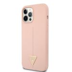 GUHCP12MSLTGP Guess Silicone Line Triangle Zadní Kryt pro iPhone 12/12 Pro Pink