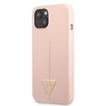 GUHCP13SSLTGP Guess Silicone Line Triangle Zadní Kryt pro iPhone 13 mini Pink