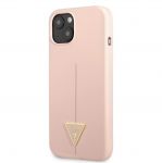 GUHCP13MSLTGP Guess Silicone Line Triangle Zadní Kryt pro iPhone 13 Pink