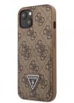 GUHCP13MP4TPW Guess 4G Saffiano Double Card Zadní Kryt pro iPhone 13 Brown