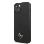 GUHCP13MS4LK Guess 4G Silicone Metal Logo Zadní Kryt pro iPhone 13 Black
