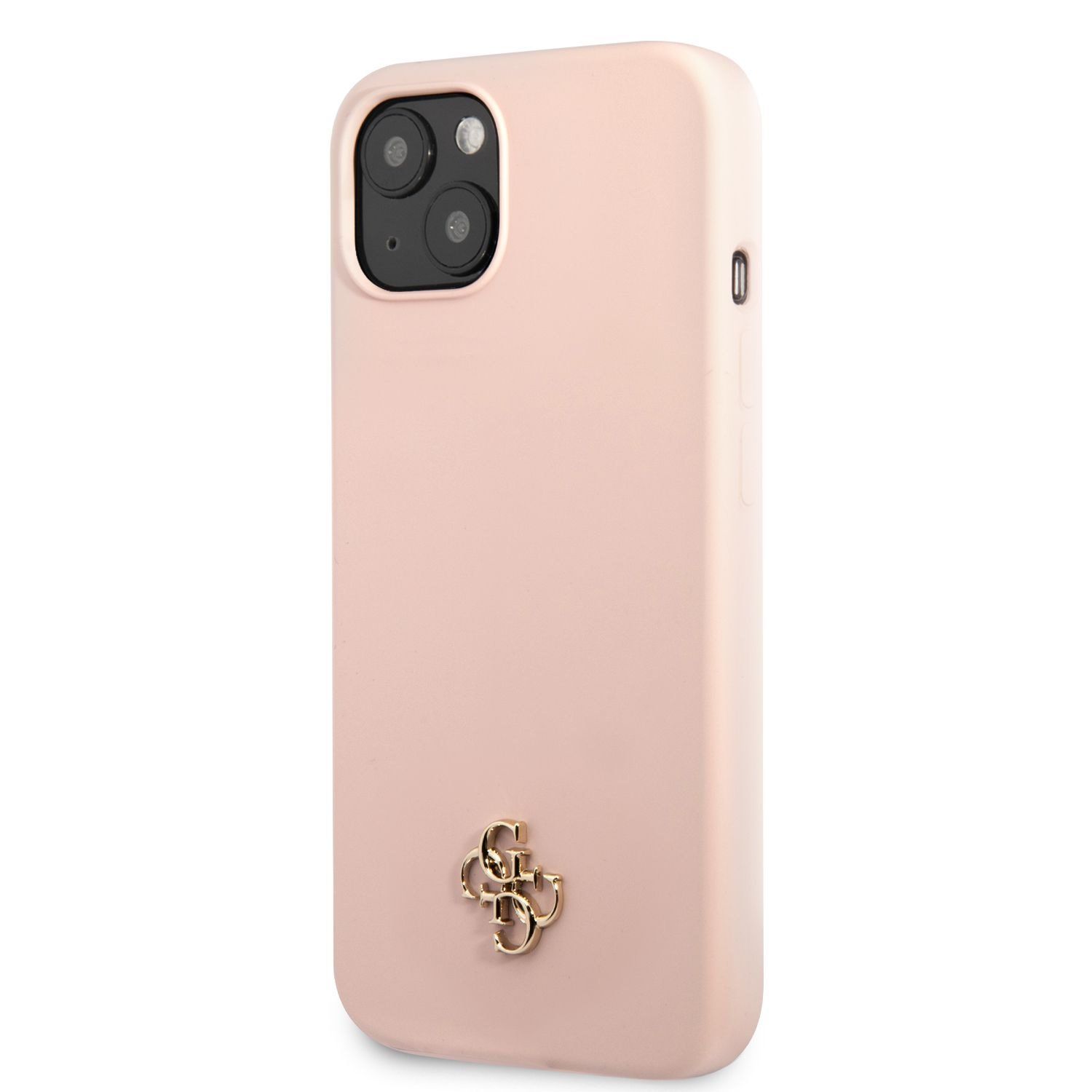 GUHCP13SS4LP Guess 4G Silicone Metal Logo Zadní Kryt pro iPhone 13 mini Pink