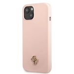 GUHCP13MS4LP Guess 4G Silicone Metal Logo Zadní Kryt pro iPhone 13 Pink