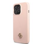 GUHCP13LS4LP Guess 4G Silicone Metal Logo Zadní Kryt pro iPhone 13 Pro Pink