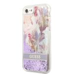 GUHCI8LFLSU Guess Liquid Glitter Flower Zadní Kryt pro iPhone 7/8/SE 2020 Purple