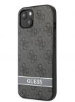 GUHCP13MP4SNK Guess PU 4G Stripe Zadní Kryt pro iPhone 13 Black