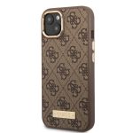 Guess PU 4G Magnetic Zadní Kryt pro iPhone 13 Brown
