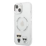 Karl Lagerfeld Magnetic Karl and Choupette Kryt pro iPhone 13 Transparent