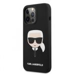 Karl Lagerfeld Magnetic Liquid Silicone Karl Head Zadní Kryt pro iPhone 13 Pro Black