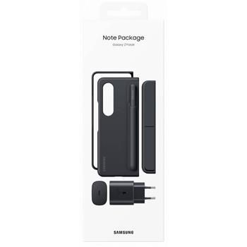 EF-OF93KKBE Samsung Kožený Flip Kryt + Pen + 25W Travel Adapter pro Galaxy Z Fold 4 Black