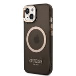 Guess Translucent MagSafe Kompatibilní Zadní Kryt pro iPhone 14 Black