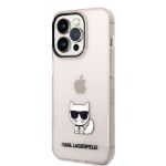 Karl Lagerfeld Choupette Logo Zadní Kryt pro iPhone 14 Pro Max Pink