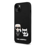 Karl Lagerfeld MagSafe Kompatibilní Kryt Liquid Silicone Karl and Choupette pro iPhone 14 Max Black