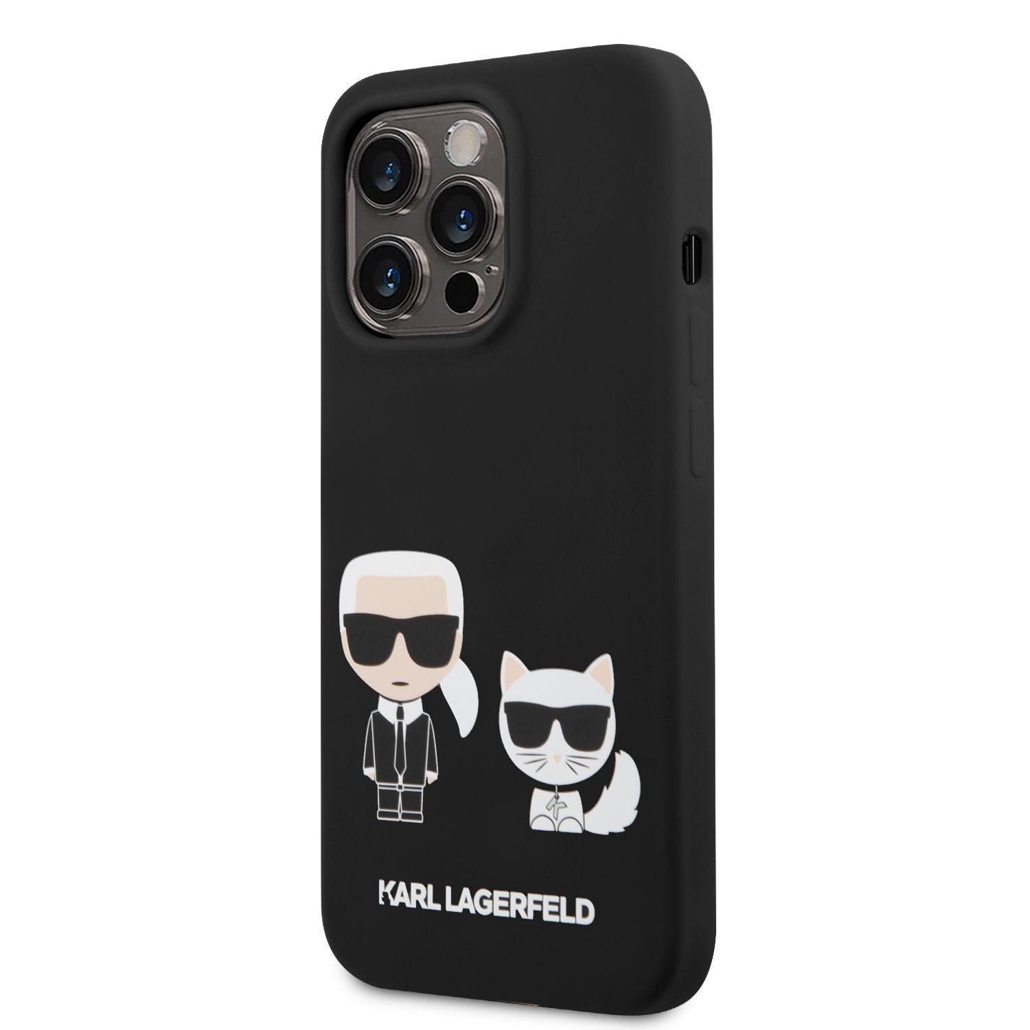 Karl Lagerfeld MagSafe Kompatibilní Kryt Liquid Silicone Karl and Choupette pro iPhone 14 Pro Max Black