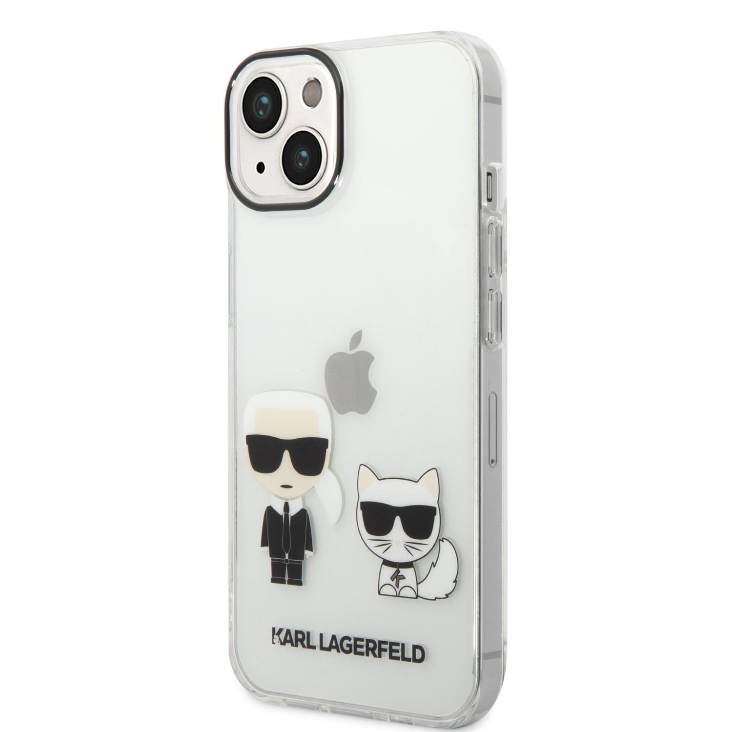 Karl Lagerfeld PC/TPU Ikonik Karl and Choupette Zadní Kryt pro iPhone 14 Max Transparent