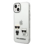 Karl Lagerfeld PC/TPU Ikonik Karl and Choupette Zadní Kryt pro iPhone 14 Transparent