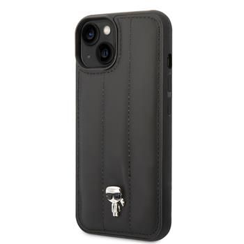 Karl Lagerfeld Quilted Puffy Ikonik Logo Zadní Kryt pro iPhone 14 Black