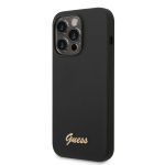Guess Liquid Silicone Metal Logo Zadní Kryt pro iPhone 14 Pro Black