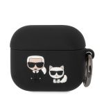 Karl Lagerfeld and Choupette Silikonové Pouzdro pro Airpods 3 Black