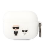 Karl Lagerfeld and Choupette Silikonové Pouzdro pro Airpods Pro White