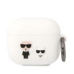Karl Lagerfeld and Choupette Silikonové Pouzdro pro Airpods 3 White