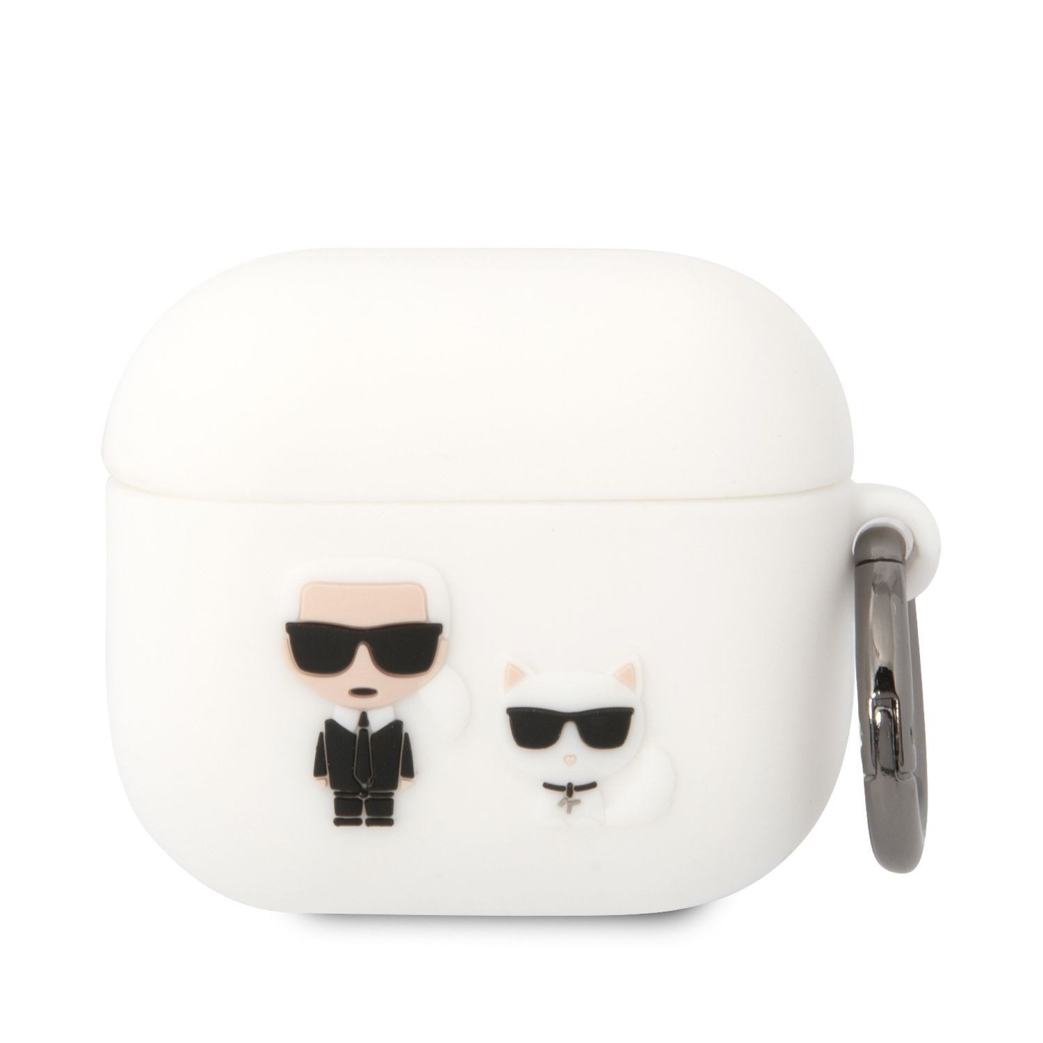 Karl Lagerfeld and Choupette Silikonové Pouzdro pro Airpods 3 White
